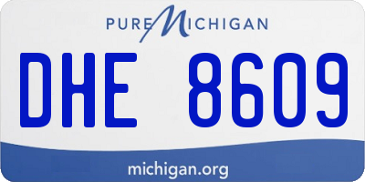 MI license plate DHE8609