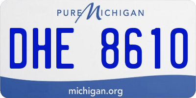 MI license plate DHE8610