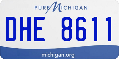 MI license plate DHE8611