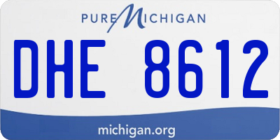 MI license plate DHE8612