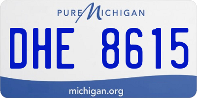 MI license plate DHE8615