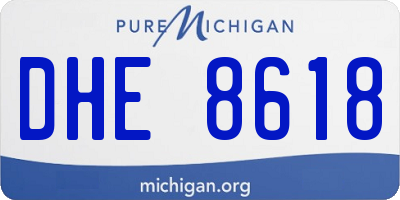 MI license plate DHE8618