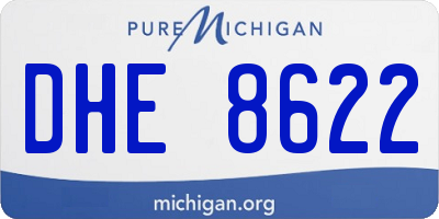 MI license plate DHE8622