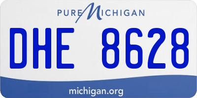 MI license plate DHE8628