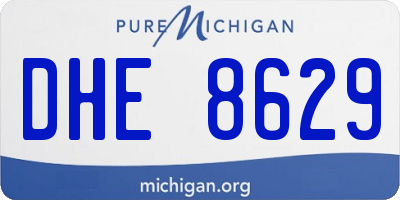 MI license plate DHE8629