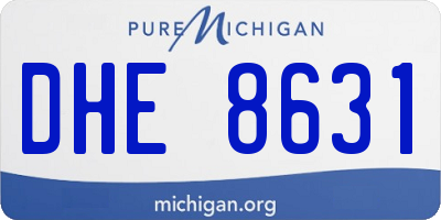 MI license plate DHE8631