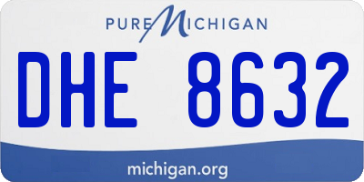 MI license plate DHE8632