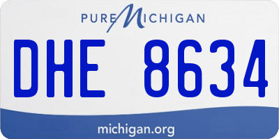 MI license plate DHE8634