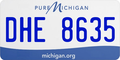 MI license plate DHE8635