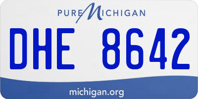 MI license plate DHE8642