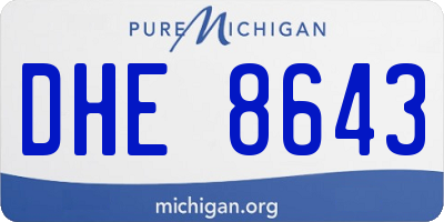 MI license plate DHE8643