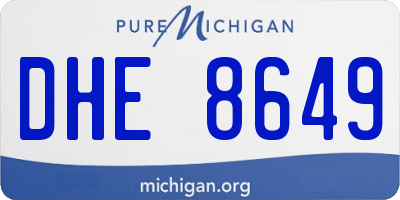 MI license plate DHE8649