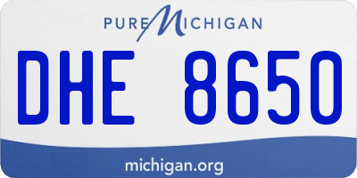 MI license plate DHE8650