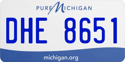 MI license plate DHE8651