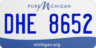MI license plate DHE8652