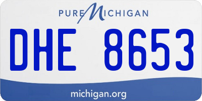 MI license plate DHE8653