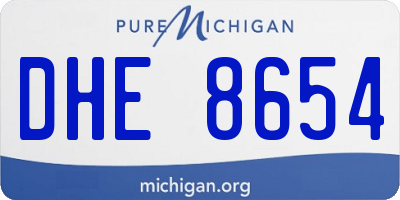 MI license plate DHE8654