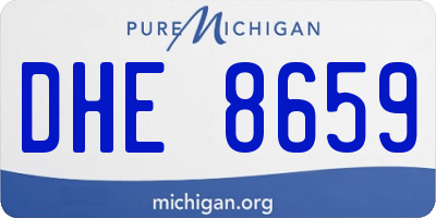 MI license plate DHE8659