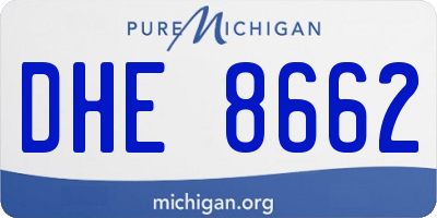 MI license plate DHE8662