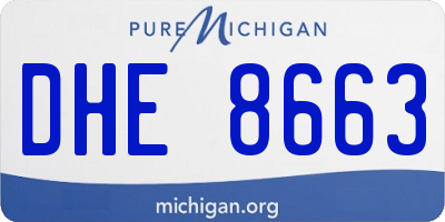 MI license plate DHE8663