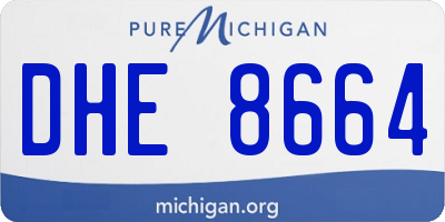 MI license plate DHE8664