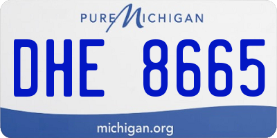 MI license plate DHE8665