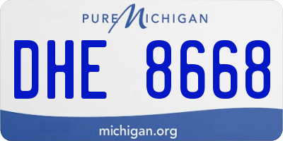 MI license plate DHE8668