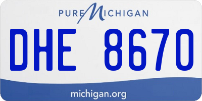 MI license plate DHE8670