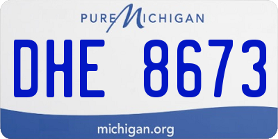 MI license plate DHE8673