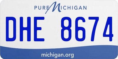 MI license plate DHE8674