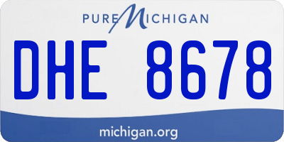 MI license plate DHE8678