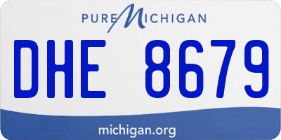 MI license plate DHE8679