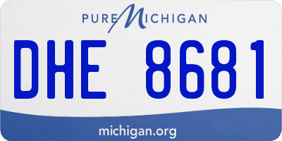 MI license plate DHE8681