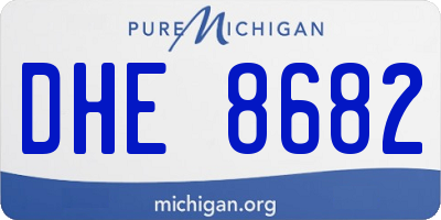 MI license plate DHE8682