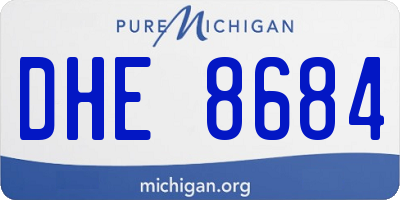 MI license plate DHE8684