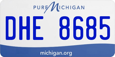 MI license plate DHE8685