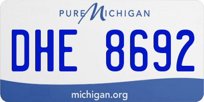 MI license plate DHE8692