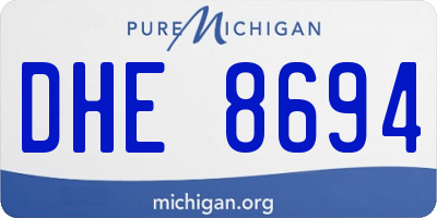 MI license plate DHE8694