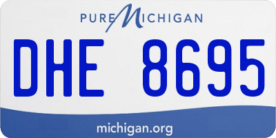 MI license plate DHE8695