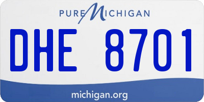 MI license plate DHE8701