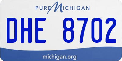 MI license plate DHE8702