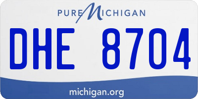 MI license plate DHE8704