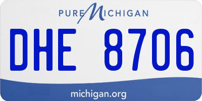 MI license plate DHE8706