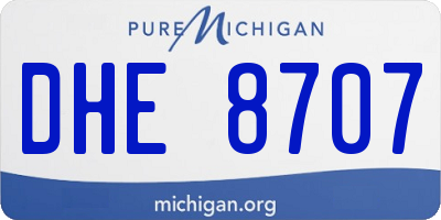 MI license plate DHE8707