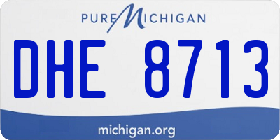 MI license plate DHE8713