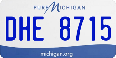 MI license plate DHE8715