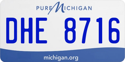 MI license plate DHE8716