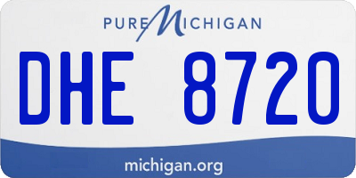 MI license plate DHE8720