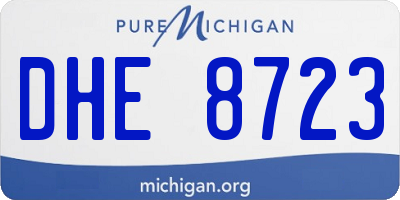 MI license plate DHE8723
