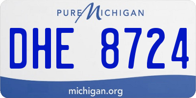 MI license plate DHE8724